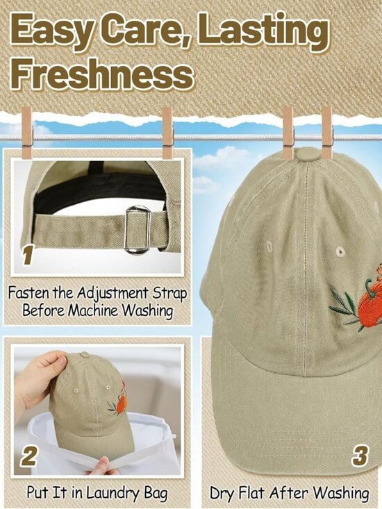Women\'s Embroidered Baseball Cap Adjustable Soft Breathable Hats Pumpkin main image 6